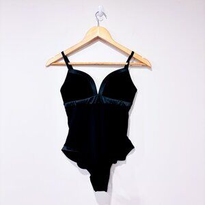 SIMONS Black Bodysuit | Minimalist Stretch Streetwear Essential | Small *